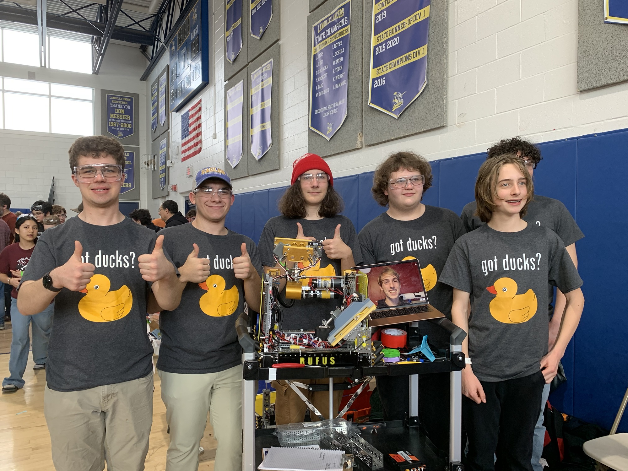 The Manchester Machine Makers at Lamoille Union High School on February 10, 2024 for the FIRST Tech Challenge Vermont State Championship Tournament.